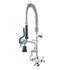 Krowne Metal 18-508L Single Hole Deck Mount Space Saver Pre-Rinse Assembly with Add-On Faucet and 8" Swing Spout
