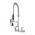 Krowne Metal 18-708L Wall Mount Space Saver Pre-Rinse Assembly with Add-On Faucet and 8" Swing Spout