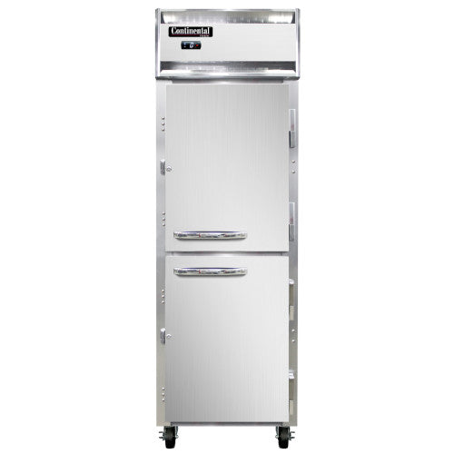 Continental Refrigerator 1FNSAHD 1-Section Reach-In Freezer w/ Half Doors