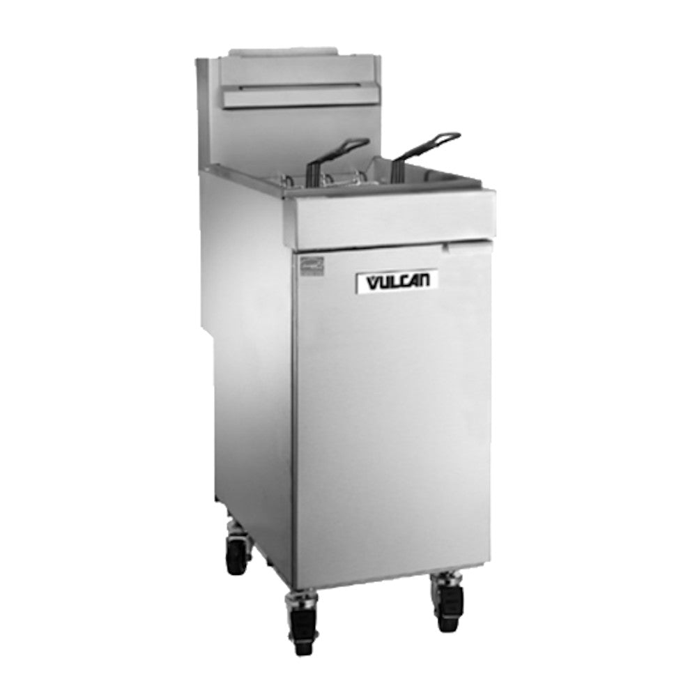 Vulcan 1VEG35M Gas 35-40 lb. Floor Fryer with Millivolt Controls - 70,000 BTU