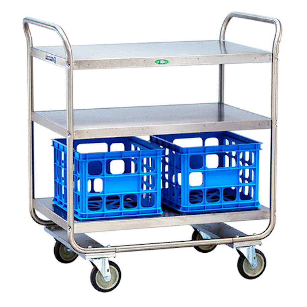 Lakeside 2444 Three Shelf Milk Crate Transport Cart