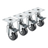 Krowne Metal 28-114S Adjustable Height 3" Diameter Swivel Casters with Brakes