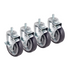 Krowne Metal 28-185S 6" Overall Heavy Duty 5/8" - 11 Threaded Stem Caster with Side Brake, 5" Wheel, Set of 4