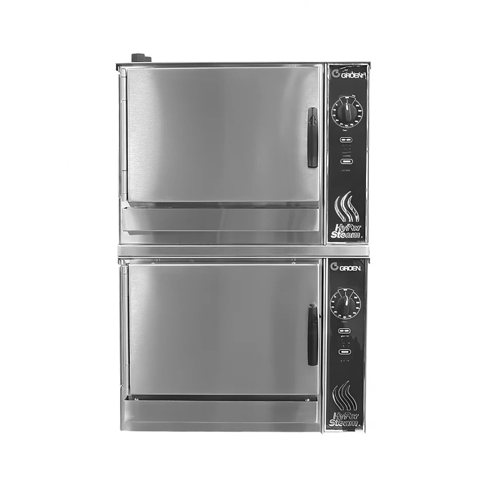 Groen (2)HY-3E Double-Stacked HyperSteam Electric Convection Steamer - 8.0 kW