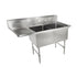 John Boos 2B16204-1D18L Two Compartment Sink with 18" Left Drainboard