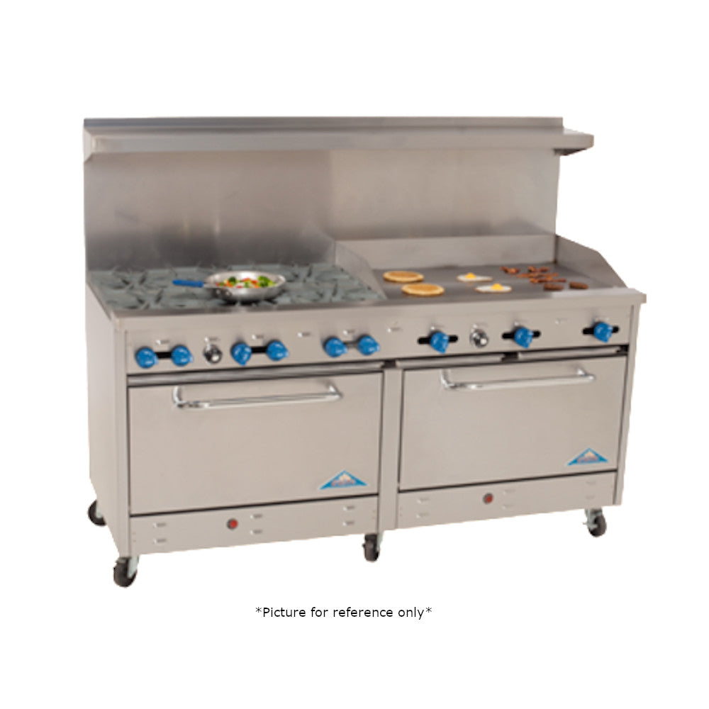 Comstock Castle 2F330-30-1.5RB 72" Gas Restaurant Range- Griddle and Charbroiler