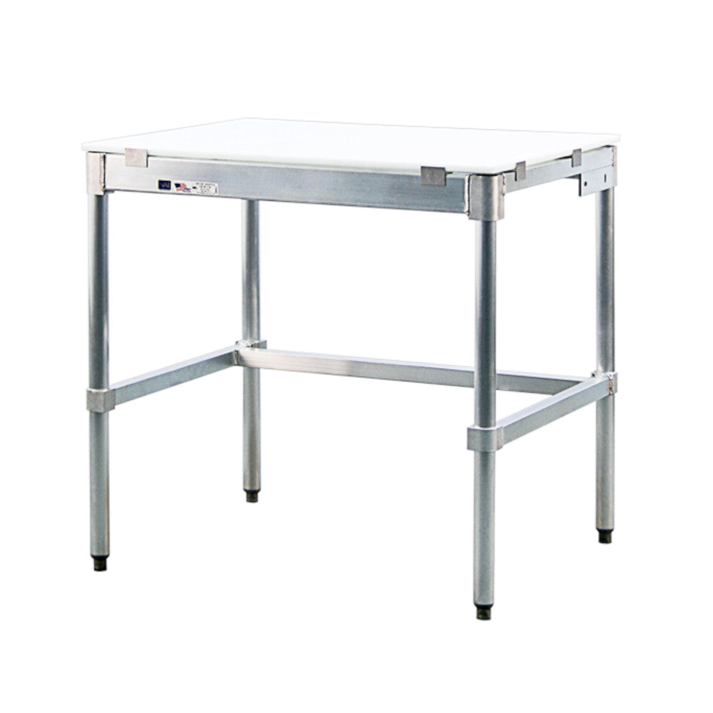 New Age 30P36KD Aluminum 36" Poly Top Work Table with 30" Depth