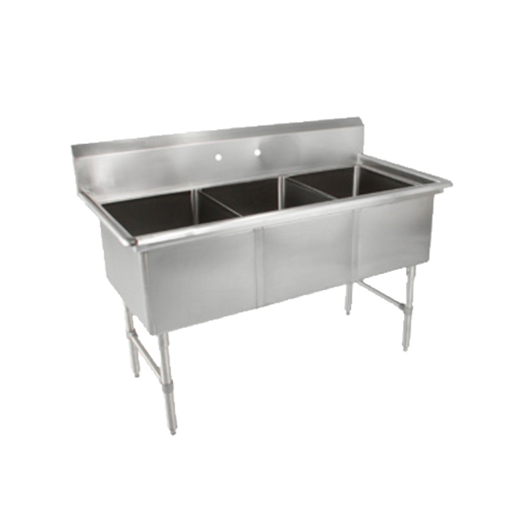 John Boos 3B18244 "B" Series Sink with Three 18" x 24" Compartments