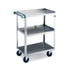 Lakeside 411 3 Tier Open Base Utility Cart with 15-1/2" x 24" Shelf Size