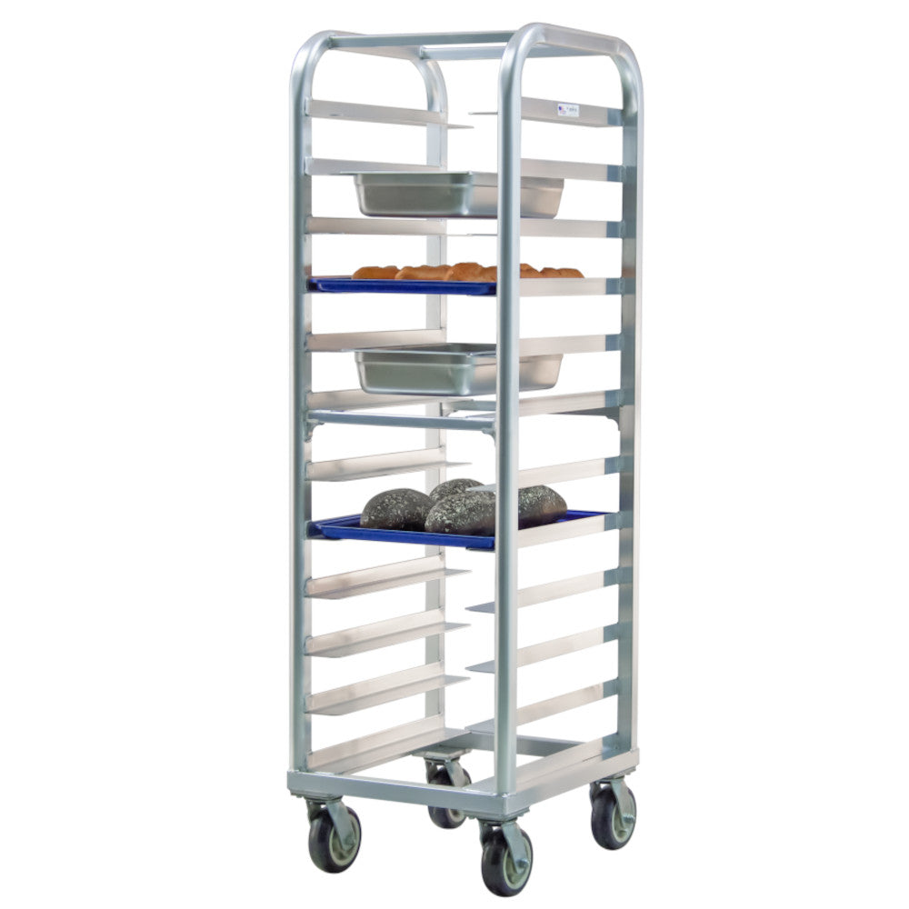 New Age 4340 Lifetime Bun Pan Rack, Universal Wide Angle Runners on 5" Spacing