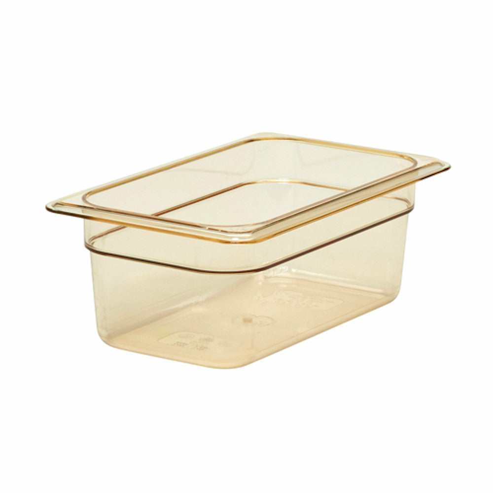 Cambro 44HP150 H-Pan 4" Deep Amber High Heat Hot Food Pan 1/4 Size (6 per case)