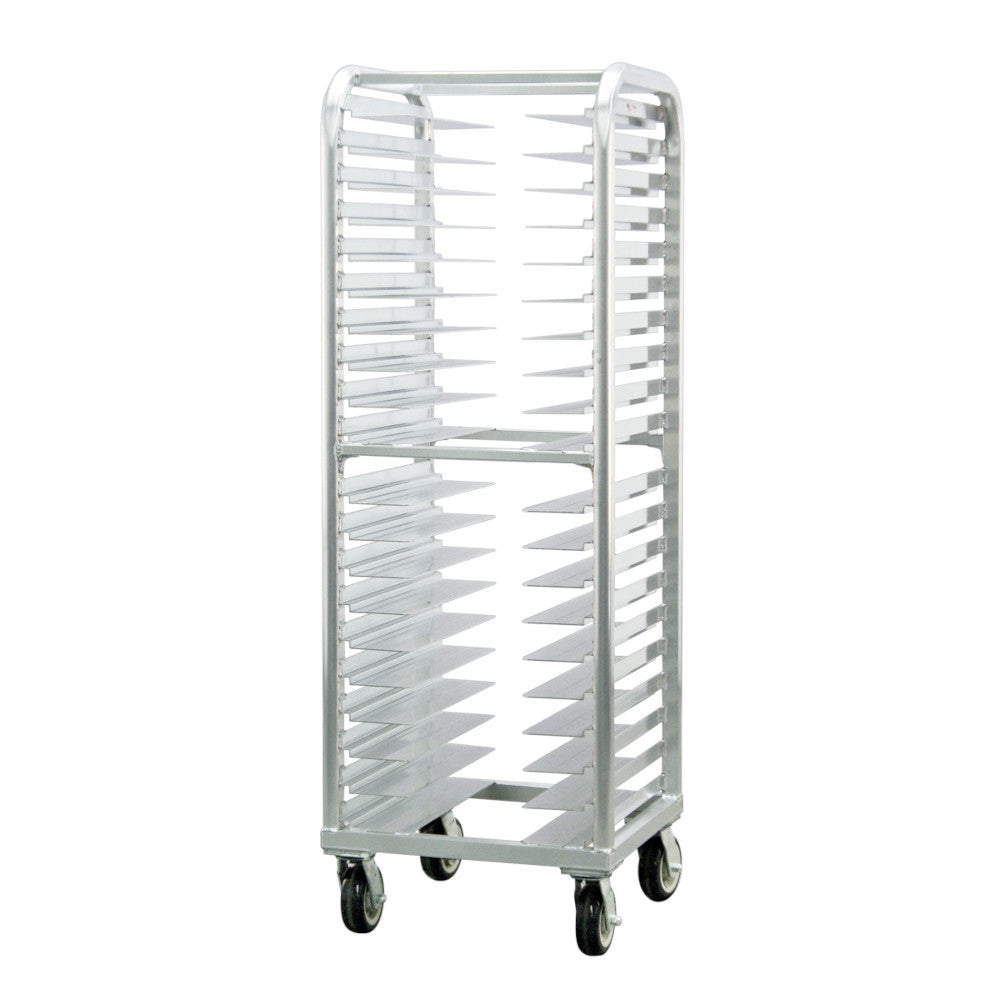 New Age 4642 Heavy Duty Aluminum Lifetime Bun Pan Rack with Stepped-Angle Runners at 3" Spacing