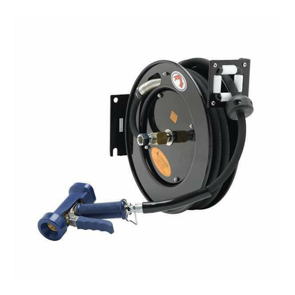 T&S Brass 5HR-232-12-A Equip Open Hose Reel Assembly with 3/8" x 35 Ft. Hose, Front Water Gun and Adapter