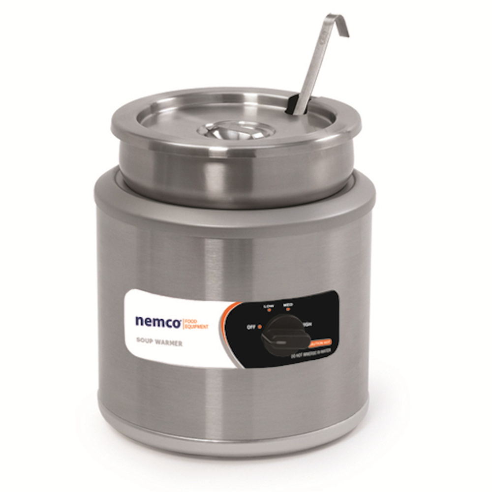 Nemco 6101A-ICL 11-Quart Countertop Round Warmer with Insert, Cover and Ladle