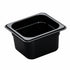 Cambro 64HP110 H-Pan 4" Deep Black High Heat Hot Food Pan 1/6 Size (6 per case)