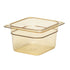 Cambro 64HP150 H-Pan 4" Deep Amber High Heat Hot Food Pan 1/6 Size (6 per case)