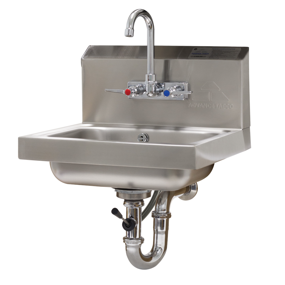 Advance Tabco 7-PS-50 Wall Mount Hand Sink 14" W x 10" Front-to-Back x 5" Deep Bowl