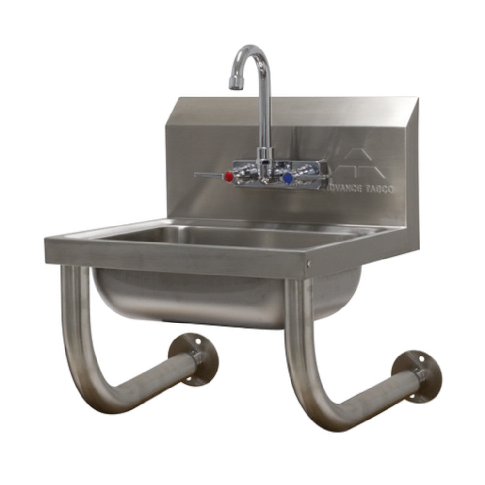 Advance Tabco 7-PS-64 Wall Mounted Hand Sink 14" x 10" x 5" Deep Bowl