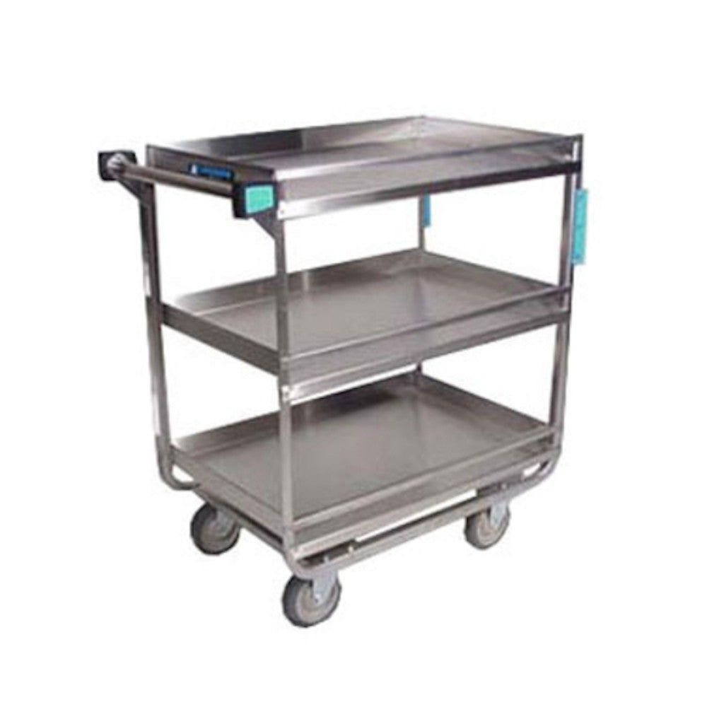 Lakeside 730 Three Tier Open Base Heavy-Duty Guard Rail Utility Cart - 700 lb. Capacity