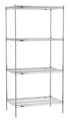 Metro EZ2436NC-4 Super Erecta Convenience Pak Shelving Unit 36"W Chrome Plated Finish and Four Tiers
