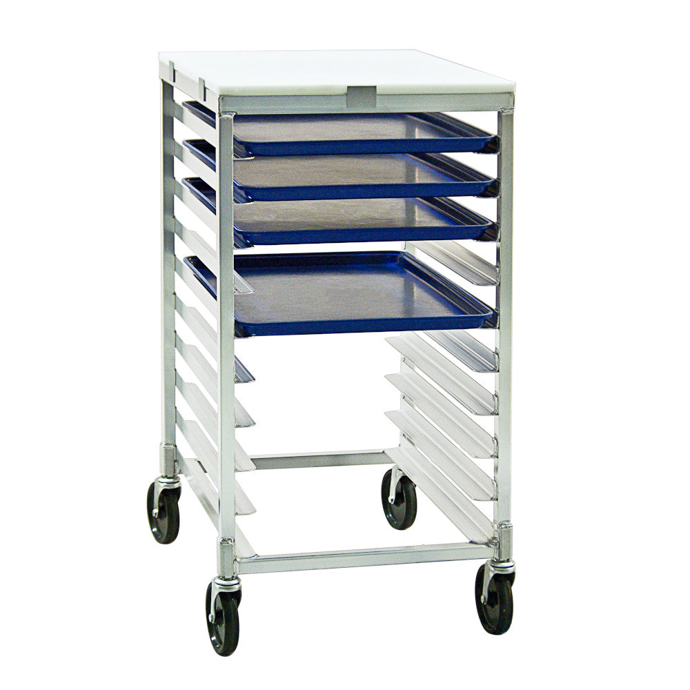 New Age 92096 Mobile Half-Size Bun Pan Rack with Poly Top