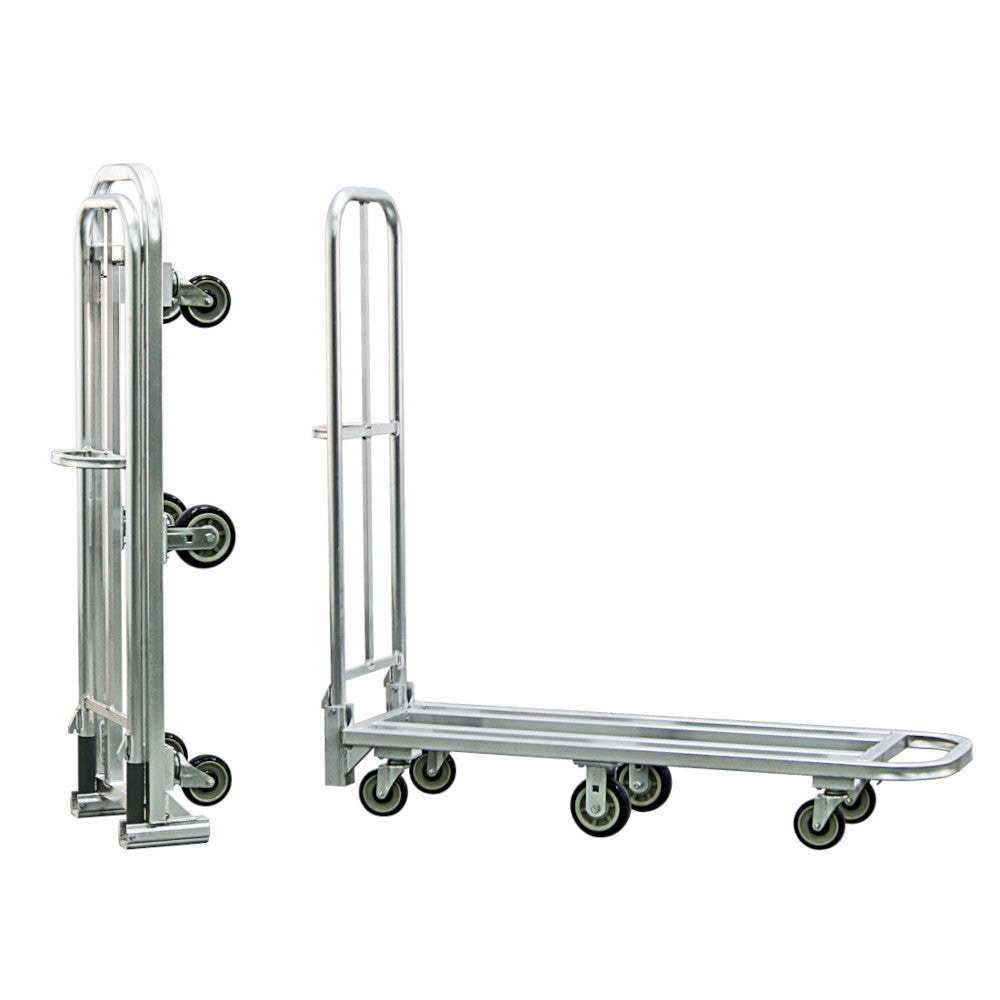 New Age 95241 Folding Stock "L" Cart/Platform Truck, Push Handle, 6 Casters