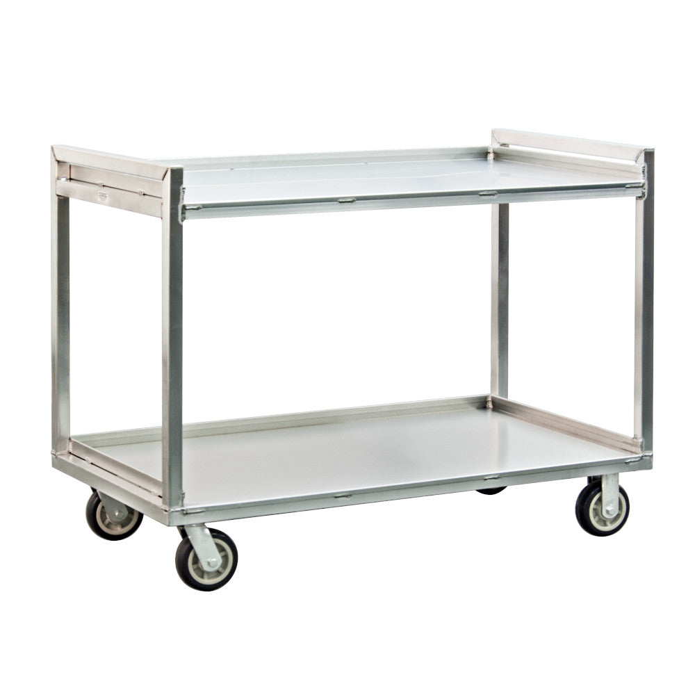 New Age 97178 Two Shelf 22" Correctional Utility Cart with 54" Depth - 1500 lb. Capacity