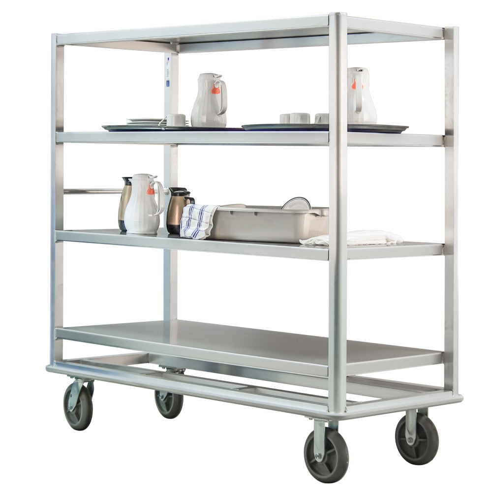 New Age 98182 Queen Mary 65-1/2" Banquet Cart with Four Shelves - 2500 lb. Capacity