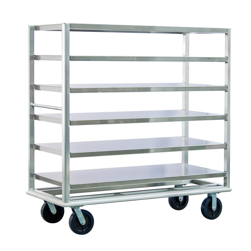 New Age 98183 Queen Mary 65-1/2" Banquet Cart with Six Shelves and 8-1/4" Spacing - 3000 lb. Capacity