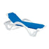 Grosfillex 99202006 Catalina Blue Chaise w/ Arms & White Frame (14 per case)