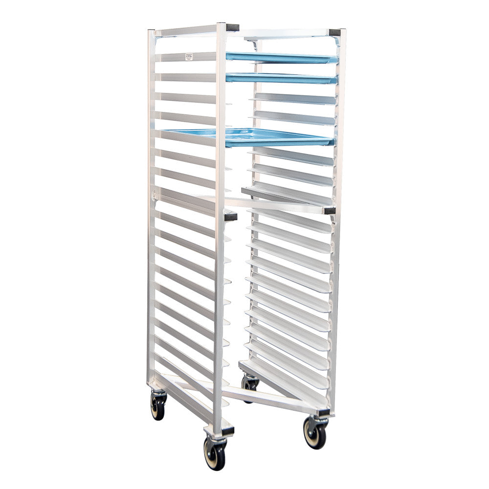 New Age 99866 Mobile Full Height Open Sides "Z" Type Bun Pan Rack - 3" Centers