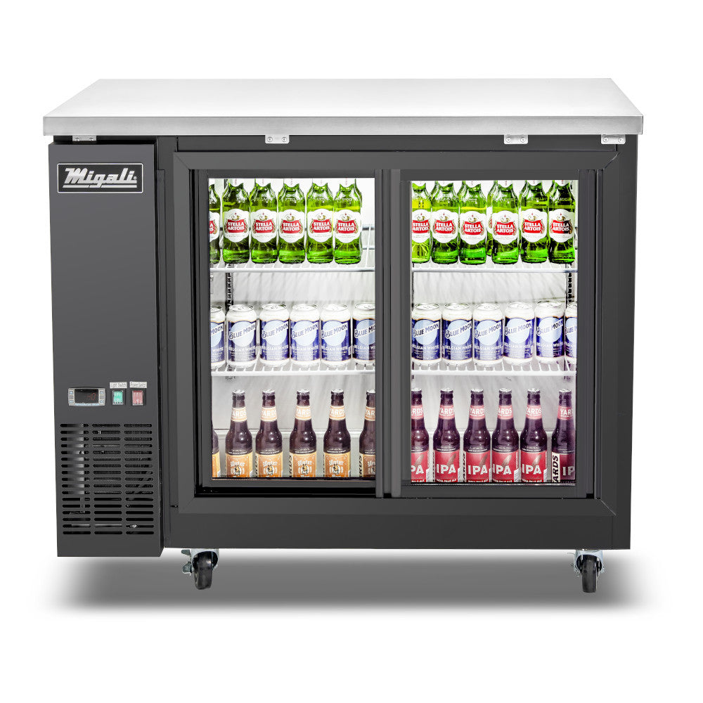 Migali C-BB48SG-HC 48″ Sliding Glass Door Back Bar Refrigerator
