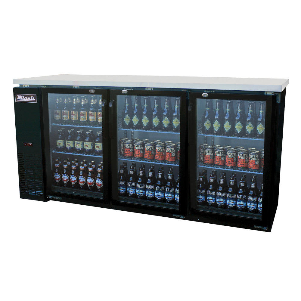 Migali C-BB72G-HC 72″ Glass Door Back Bar Refrigerator