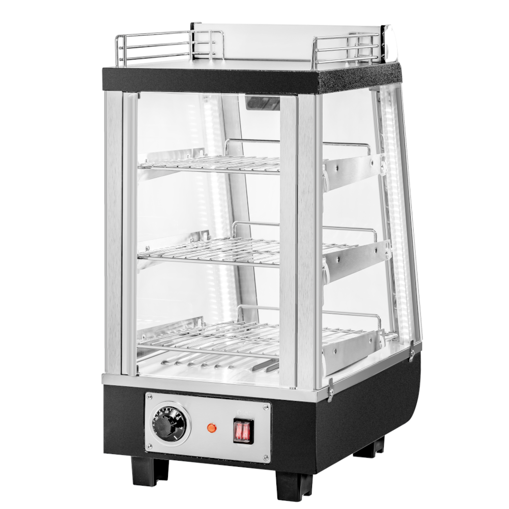 Migali C-HCT14-S 14" Wide Heated Countertop Display Case, Straight Glass, Front & Rear Sliding Doors