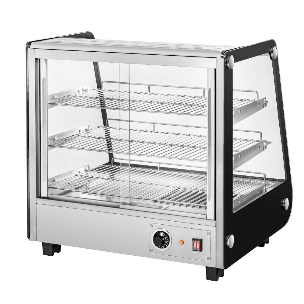 Migali C-HCT27 27" Wide Heated Countertop Display Case, Straight Glass, Rear Sliding Doors