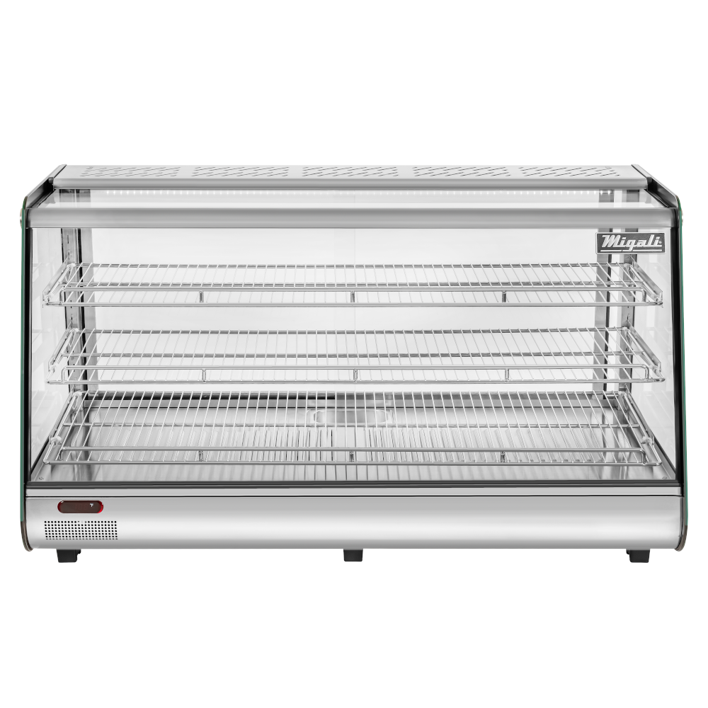 Migali C-HCT47 47" Wide Heated Counter-top Display Case, Straight Glass, Rear Sliding Doors