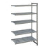 Cambro CBA214872V5580 Camshelving Basics Add On Unit 5V 21X48X72 Brushed Graphite