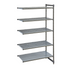 Cambro CBA243084VS5580 CamshelvingBasics Add On Unit 4V+1S 24X30X84 Brushed Graphite
