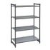 Cambro CBU214264VS4580 Camshelving Basics Starter Unit 3V+1S 21X42X64 Brushed Graphite