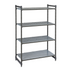 Cambro CBU244864VS4580 Camshelving Basics Starter Unit 3V+1S 24X48X64 Brushed Graphite