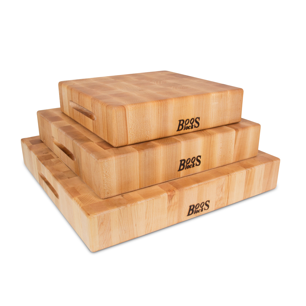 John Boos CCB121203 Chinese Chopping Block, Northen Hard Rock Maple 12"W x 12"D