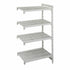 Cambro CPA186064V4480 Camshelving Premium Add On Unit 4V 18X60X64 Speckled Gray
