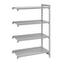Cambro CPA213664S4480 Camshelving Premium Add On Unit 4S 21X36X64 Speckled Gray