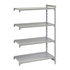 Cambro CPA215464S4480 Camshelving Premium Add On Unit 4S 21X54X64 Speckled Gray