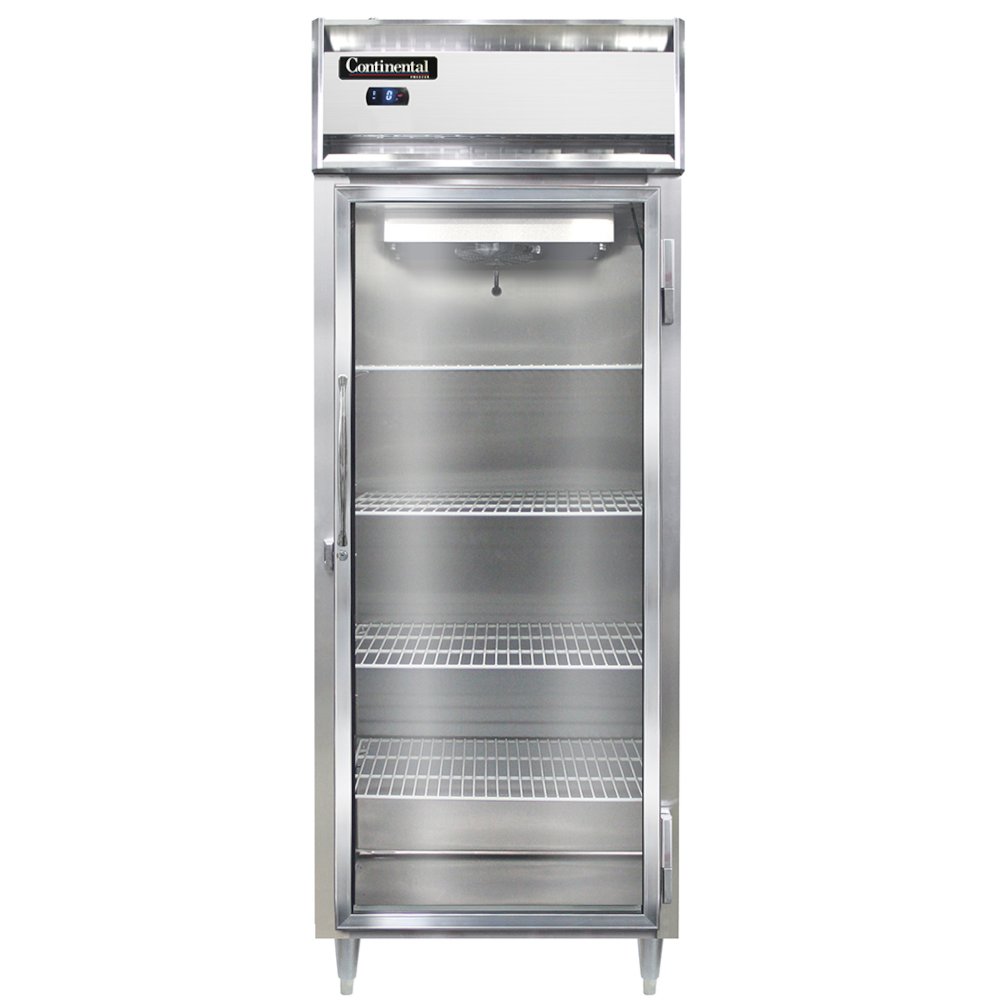 Continental Refrigerator D1FESNGD Designer Line 28-1/2" Wide Freezer, Shallow Depth with Glass Door