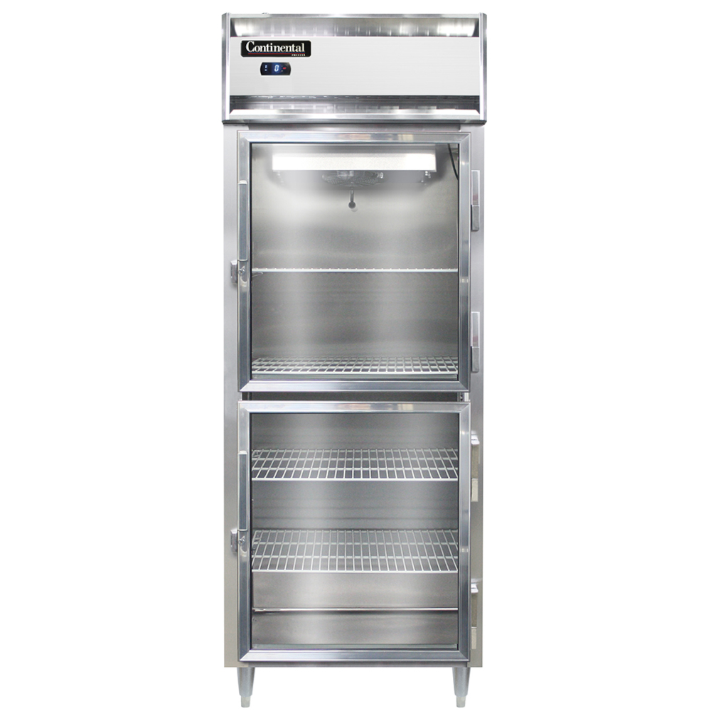 Continental Refrigerator D1FESNSSGDHD Designer Line 28-1/2" Wide Freezer, Shallow Depth with Half-Height Glass Doors