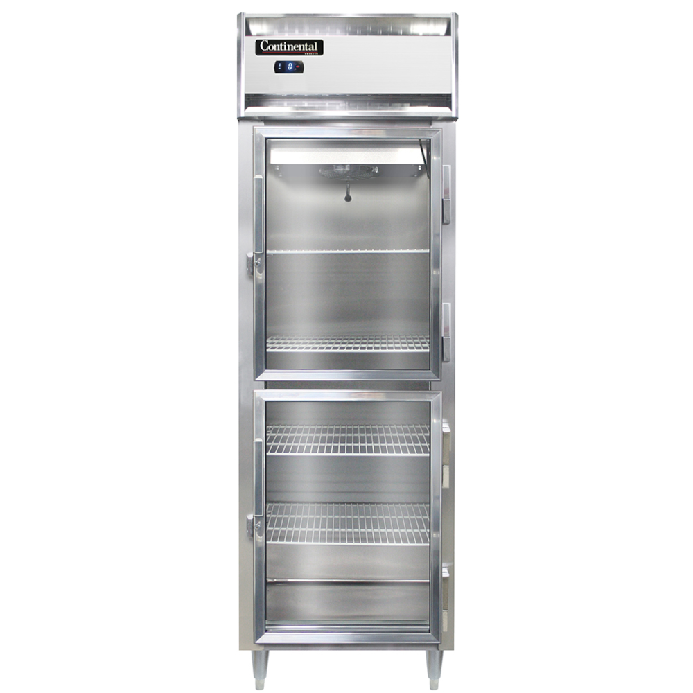 Continental Refrigerator D1FSNSSGDHD Designer Line Freezer, Shallow Depth with Half-Height Glass Doors