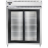 Continental Refrigerator D2RESNSASGD Designer Line 57" Wide Refrigerator, Shallow Depth with Sliding Glass Doors