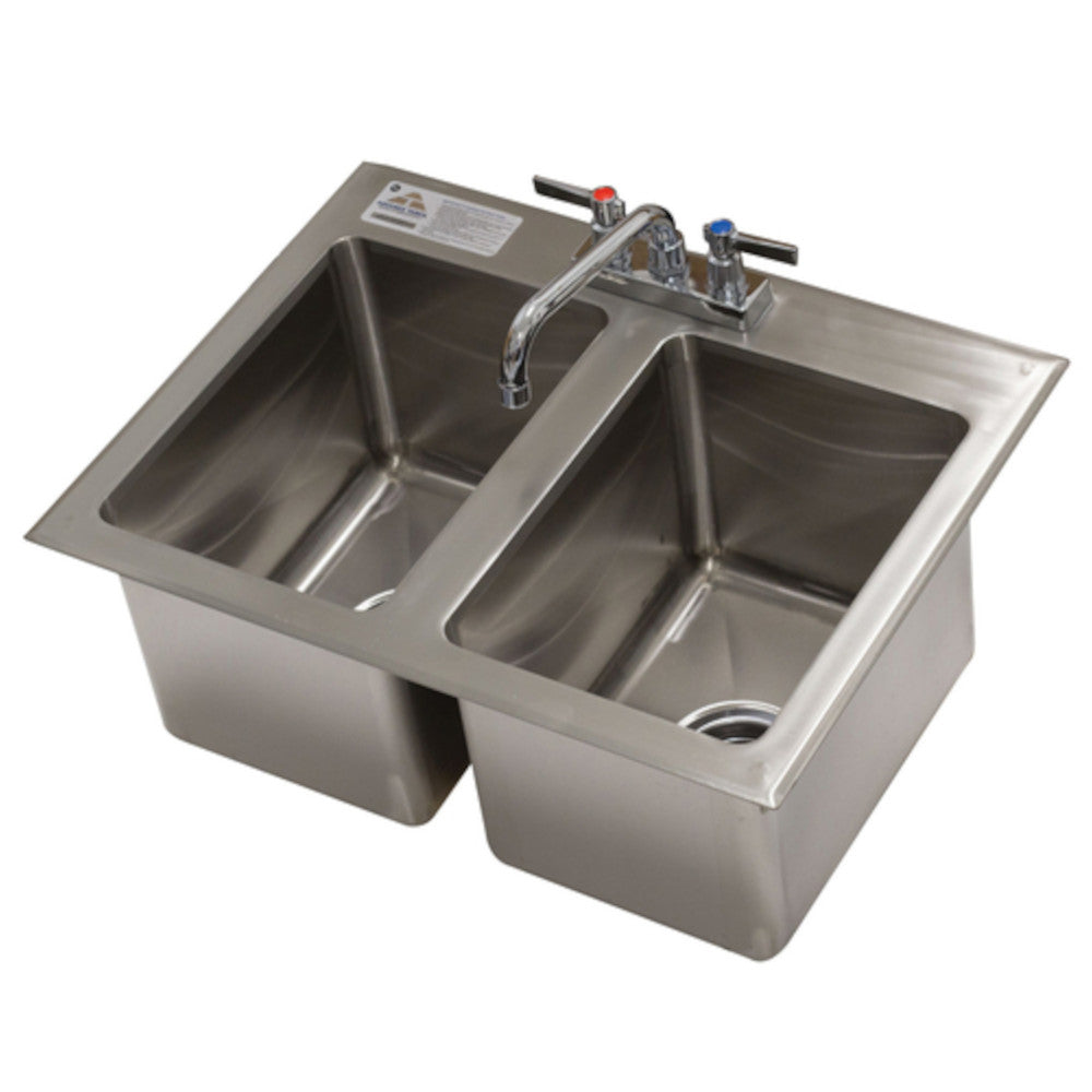 Advance Tabco DI-2-10-EC DROP IN SINK 2 COMP 10X14X10