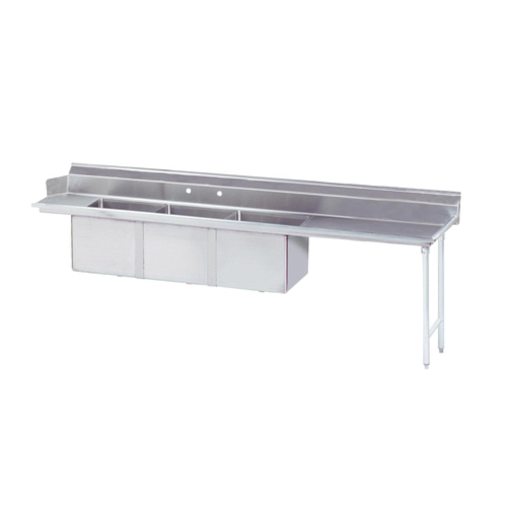 Advance Tabco DTC-3-1620-96R DISHTABLE W/ 3 16X20X12 BOWLS